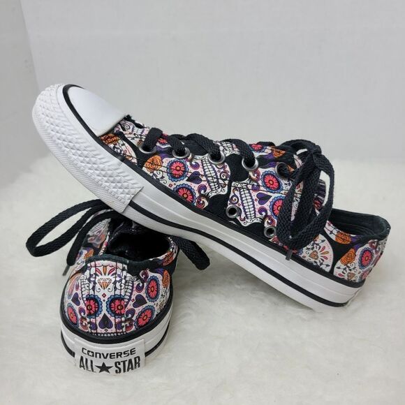 Converse Chuck Taylor All Star Day Of Dead Sugar Skulls Sneakers Shoes Size 6 - Picture 6 of 8